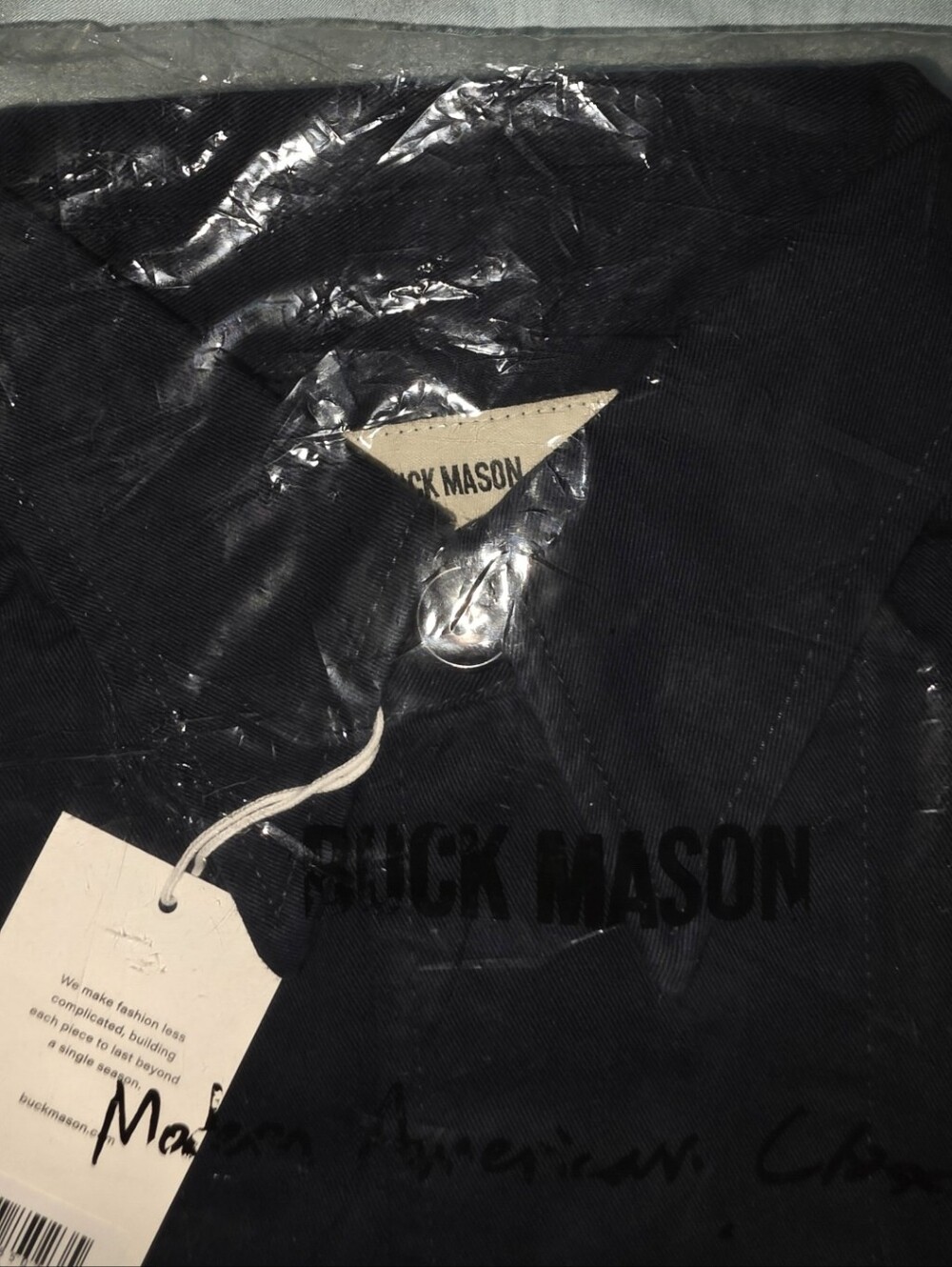 Buck Mason SEALED! NWT! At Ease Cotton Cropped Deck Jacket in Washed Navy. XS. - Picture 9 of 10